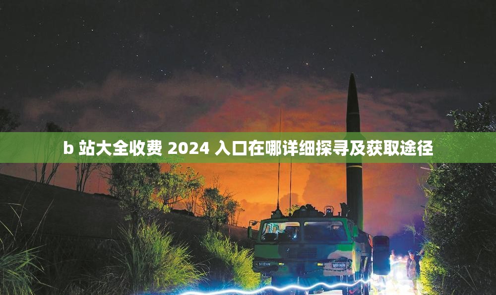 b 站大全收费 2024 入口在哪详细探寻及获取途径