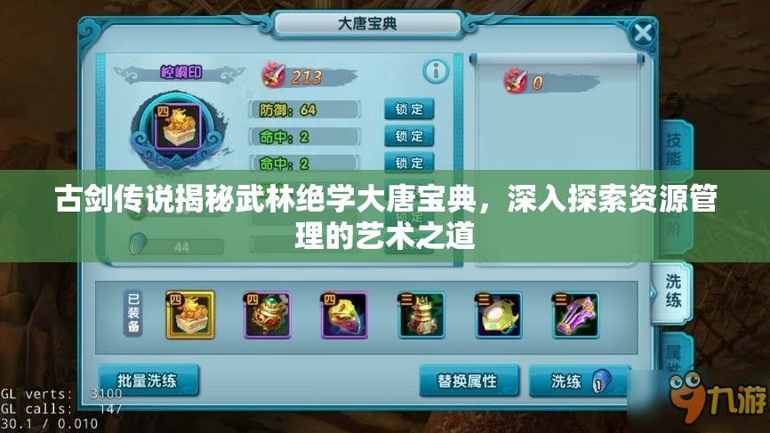 古剑传说揭秘武林绝学大唐宝典，深入探索资源管理的艺术之道