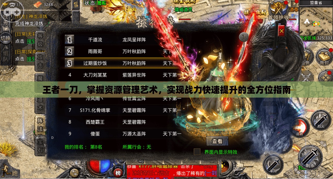 王者一刀，掌握资源管理艺术，实现战力快速提升的全方位指南