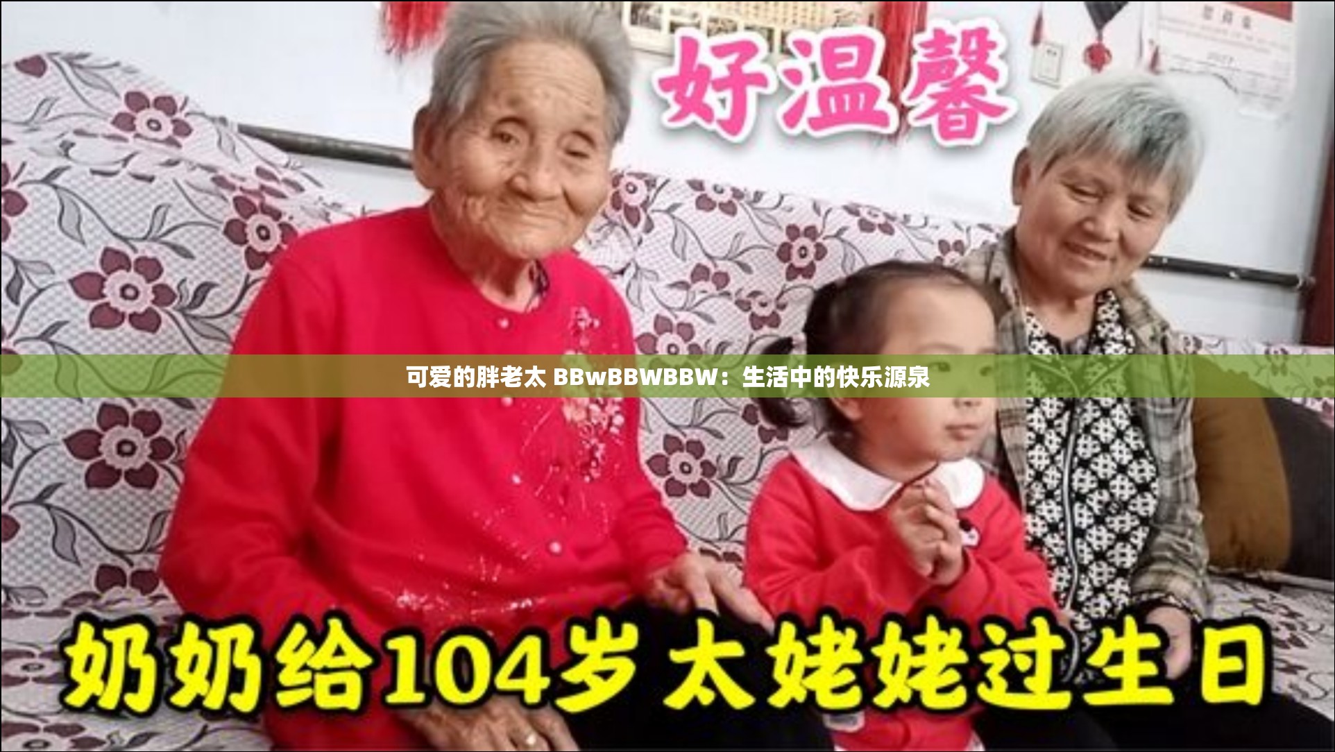 可爱的胖老太 BBwBBWBBW：生活中的快乐源泉