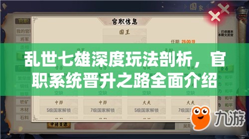 乱世七雄深度玩法剖析，官职系统晋升之路全面介绍