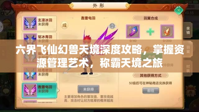 六界飞仙幻兽天境深度攻略，掌握资源管理艺术，称霸天境之旅