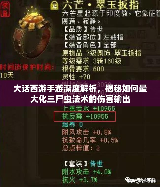 大话西游手游深度解析，揭秘如何最大化三尸虫法术的伤害输出