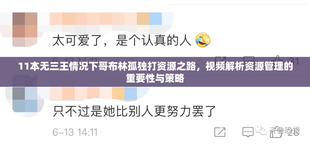 11本无三王情况下哥布林孤独打资源之路，视频解析资源管理的重要性与策略