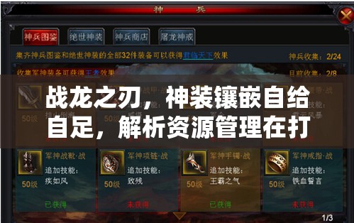 战龙之刃，神装镶嵌自给自足，解析资源管理在打造极品神装中的关键策略