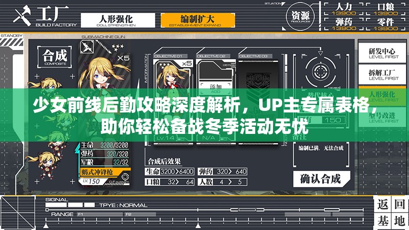 少女前线后勤攻略深度解析，UP主专属表格，助你轻松备战冬季活动无忧