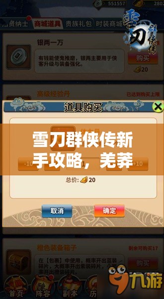 雪刀群侠传新手攻略，羌莽单红进阶阵容构建与资源管理实战策略