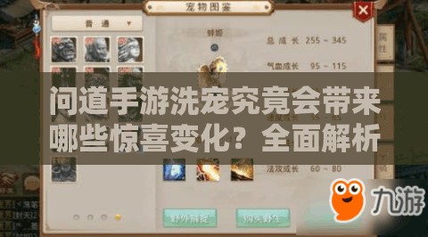 问道手游洗宠究竟会带来哪些惊喜变化？全面解析洗宠玩法