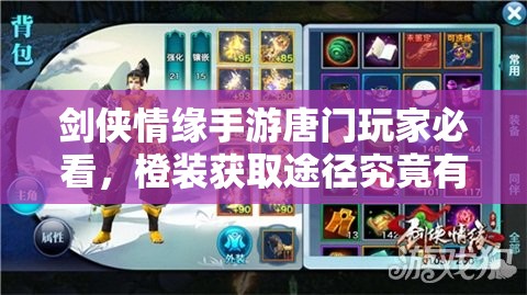 剑侠情缘手游唐门玩家必看，橙装获取途径究竟有哪些悬念？