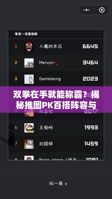 双拳在手就能称霸？揭秘推图PK百搭阵容与资源管理奥秘！