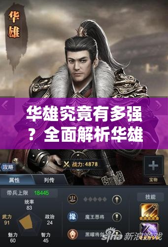华雄究竟有多强？全面解析华雄属性与技能点评揭秘