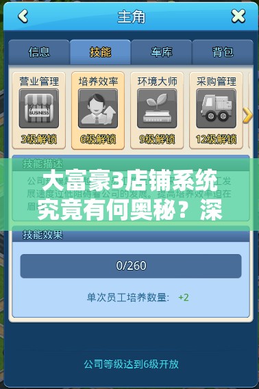 大富豪3店铺系统究竟有何奥秘？深度解析带你一探究竟！