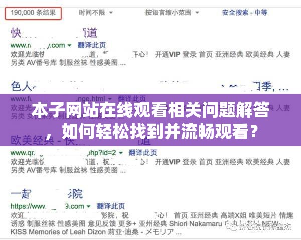 本子网站在线观看相关问题解答，如何轻松找到并流畅观看？