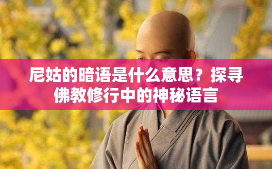 尼姑的暗语是什么意思？探寻佛教修行中的神秘语言
