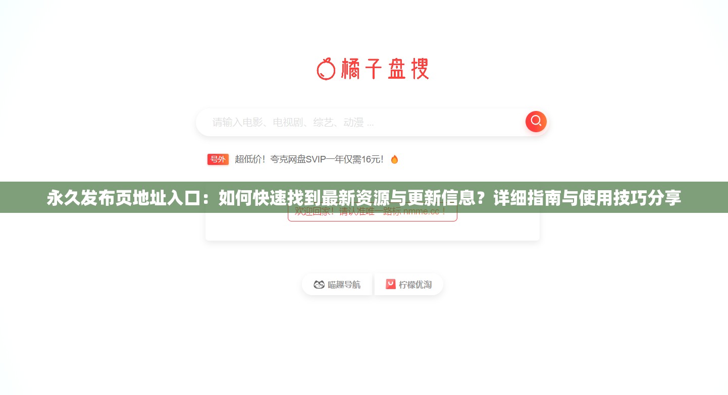永久发布页地址入口：如何快速找到最新资源与更新信息？详细指南与使用技巧分享