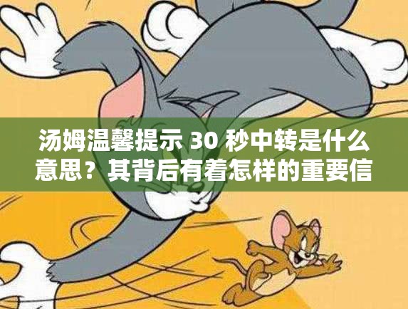 汤姆温馨提示 30 秒中转是什么意思？其背后有着怎样的重要信息？
