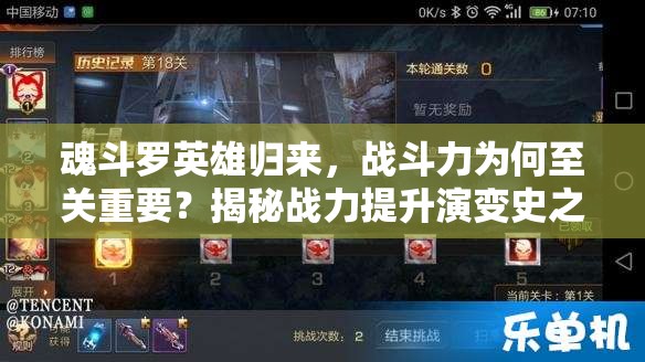 魂斗罗英雄归来，战斗力为何至关重要？揭秘战力提升演变史之谜