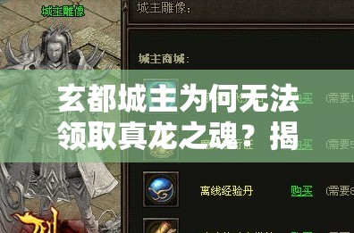 玄都城主为何无法领取真龙之魂？揭秘底层逻辑与操作全攻略