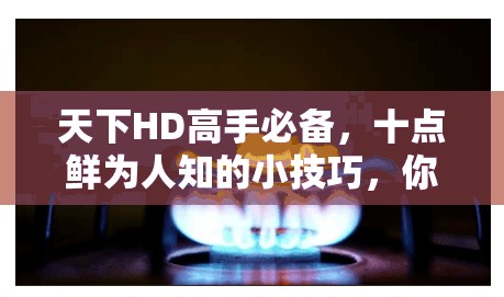 天下HD高手必备，十点鲜为人知的小技巧，你掌握了几点？