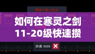 如何在寒灵之剑11-20级快速攒够钻石，揭秘高效获取攻略？