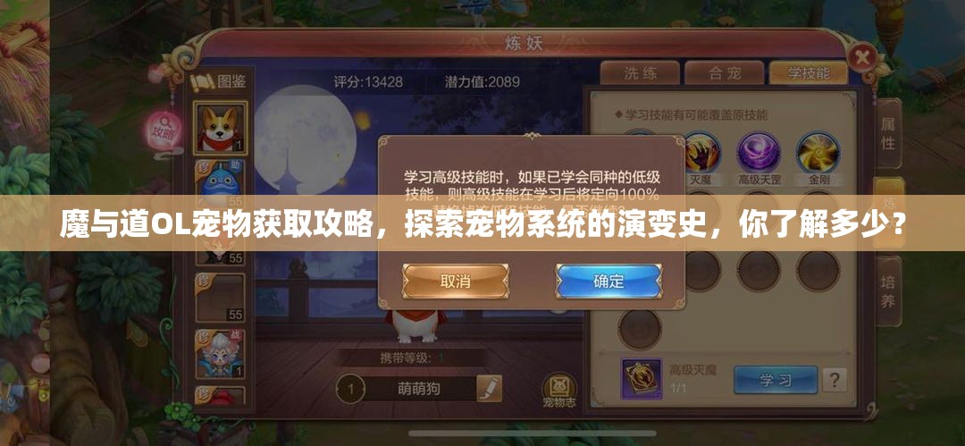 魔与道OL宠物获取攻略，探索宠物系统的演变史，你了解多少？