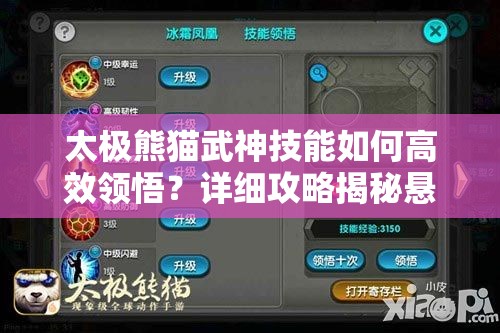 太极熊猫武神技能如何高效领悟？详细攻略揭秘悬念！