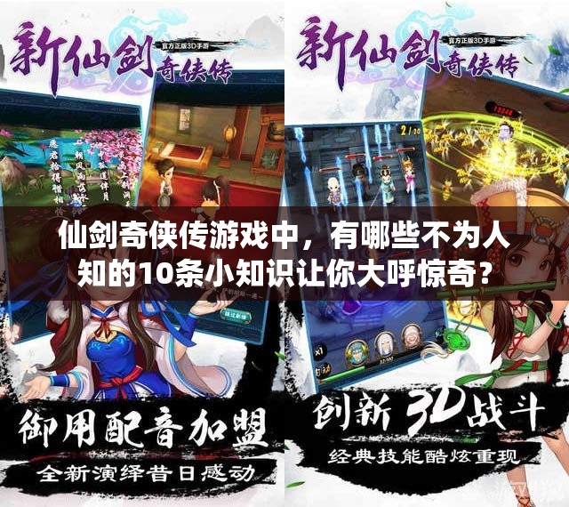 仙剑奇侠传游戏中，有哪些不为人知的10条小知识让你大呼惊奇？