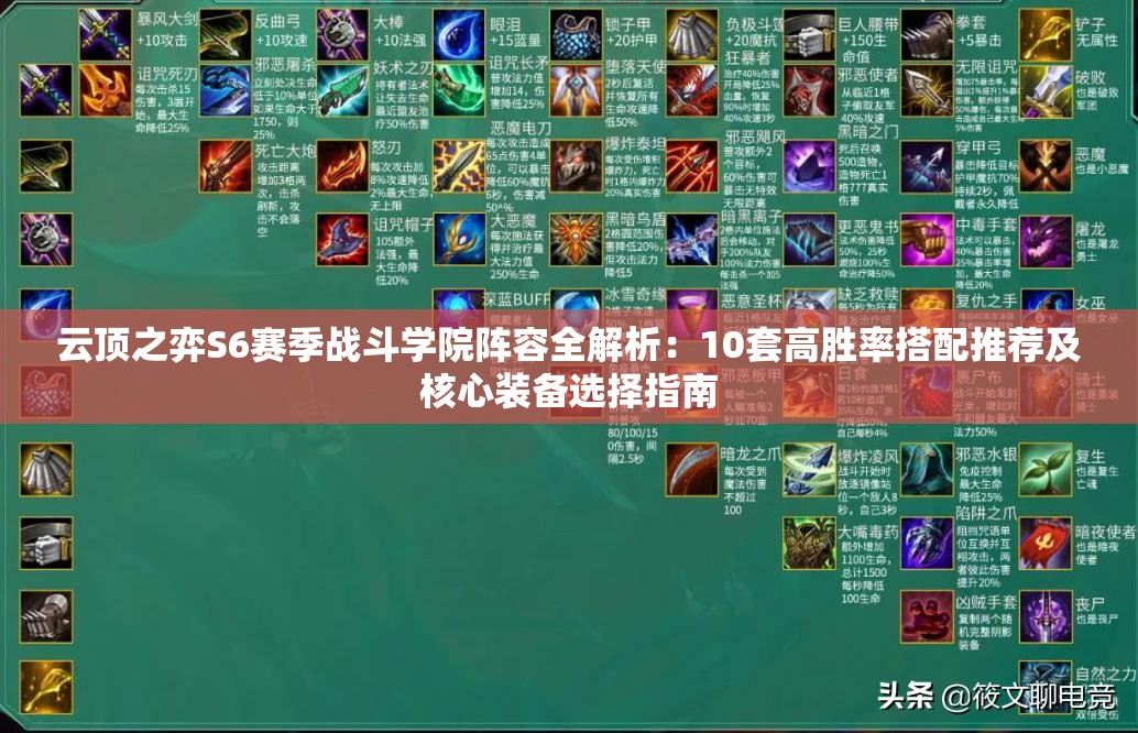 云顶之弈S6赛季战斗学院阵容全解析：10套高胜率搭配推荐及核心装备选择指南